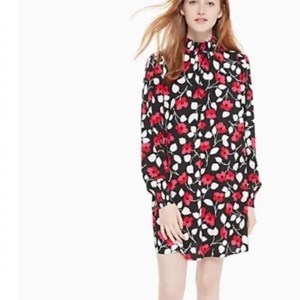 Kate Spade Vintage Fleur Crepe‎ Floral leaf  Dress Casual Cocktail Small